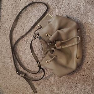 Vince Camuto mini bucket bag purse taupe